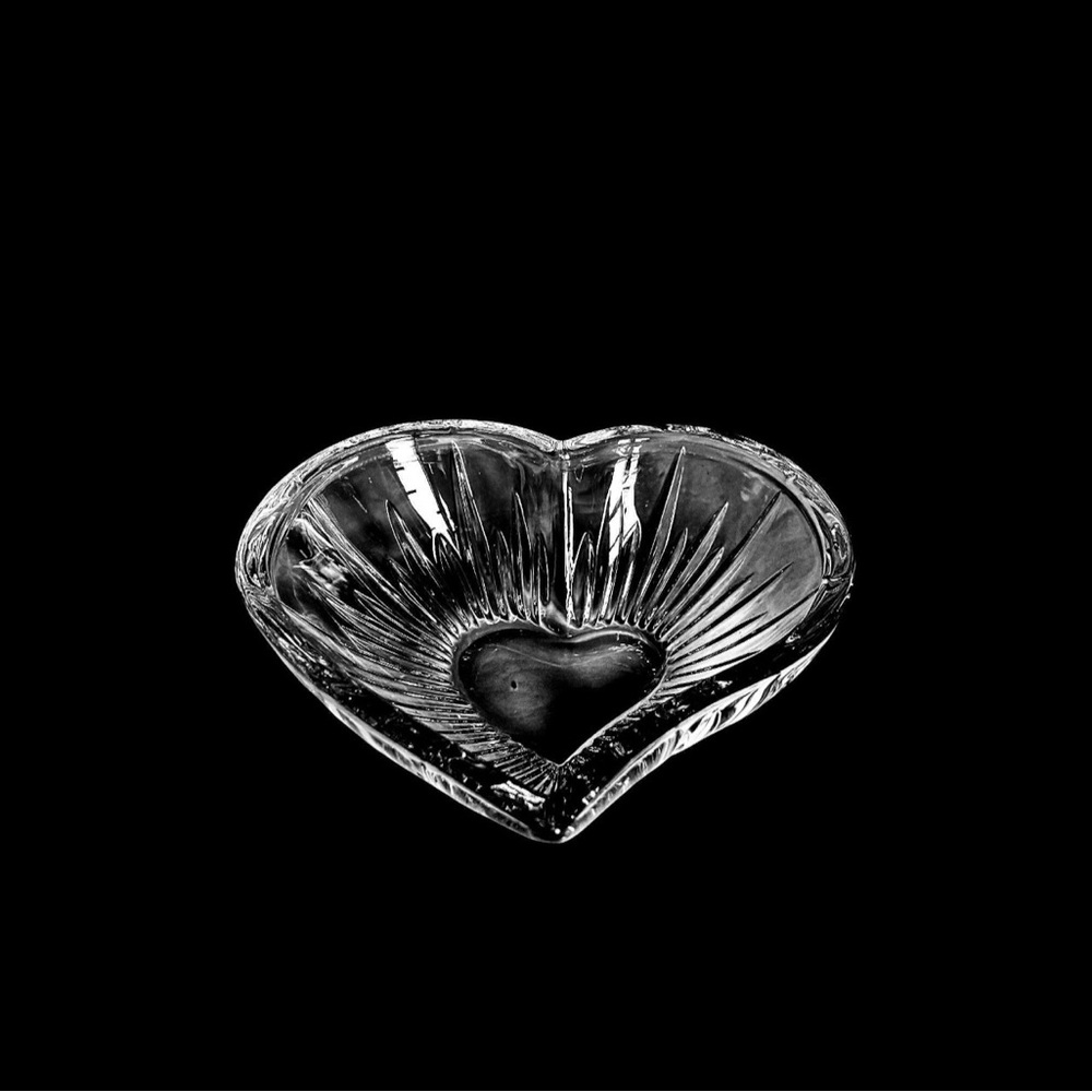 Vintage Mikasa Crystal Heart-Shaped Trinket Dish